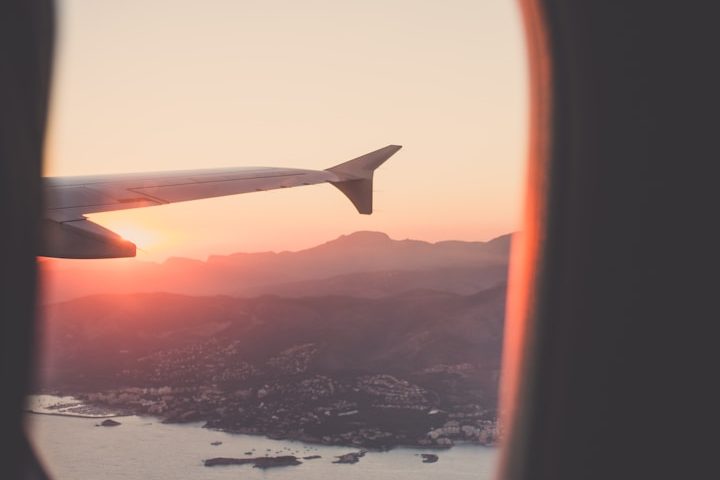 Blick aus dem Flugzeug über Mallorca